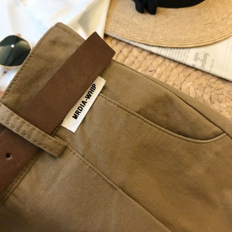 Short à Jambes Larges en Coton pour Femme, Pantalon Court, Slim, Ligne A, Bureau, Classique, Décontracté, Fermeture Éclair, Été 2024