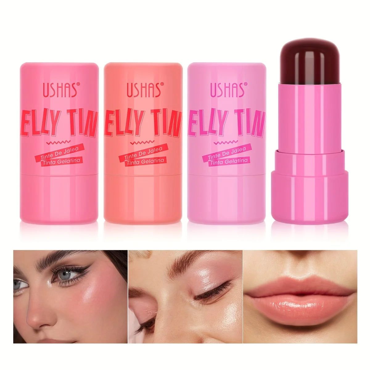 Jelly Blush Stick, Baume à barrage, Hydrate, Éclaircir, Brcorporelle, 4 couleurs, 3 en 1, Multi-usage, 256 Blush
