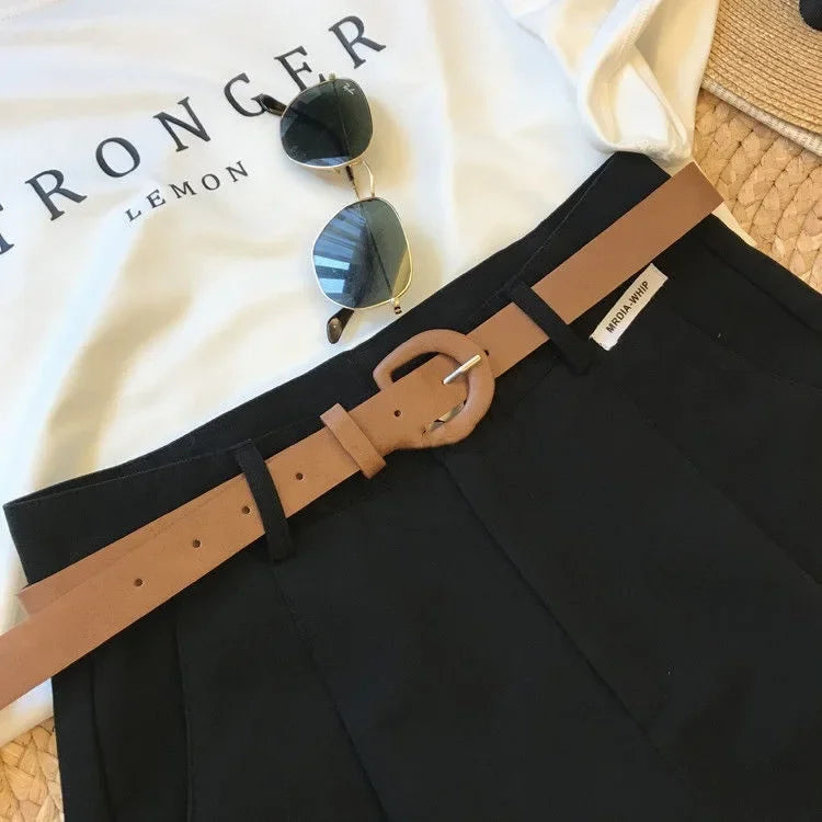 Short à Jambes Larges en Coton pour Femme, Pantalon Court, Slim, Ligne A, Bureau, Classique, Décontracté, Fermeture Éclair, Été 2024